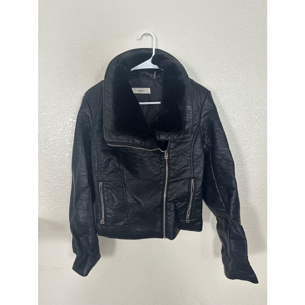 Women's Wildflower Black Leather Jacket Size M